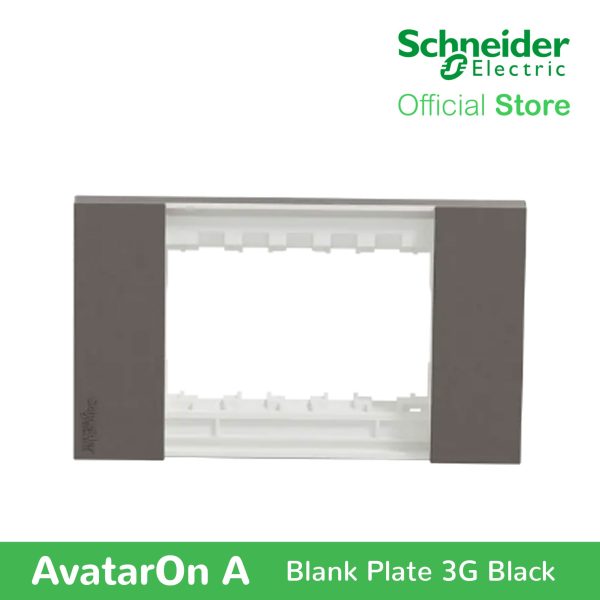 Schneider AvatarOn A 3 gangs Blank Plate - BLACK M3T03-BK Hot on Sale