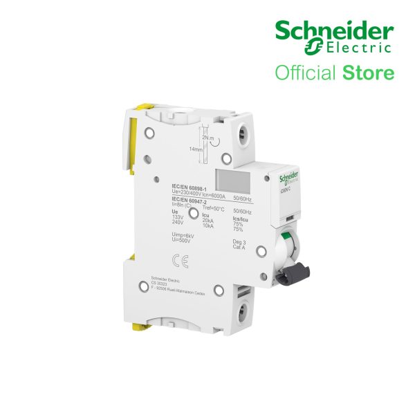 Schneider Acti9 IEC, 1-Pole 20A DIN-Rail Type Circuit Breaker 230 400V 10 KAIC (A9F74120) For Cheap