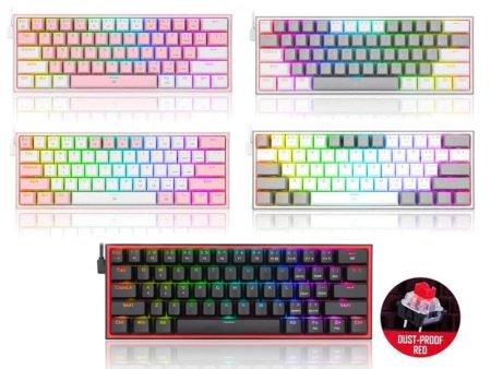 Redragon K617 Fizz 60% Wired Rgb Gaming Keyboard 61 Keys Compact Mechanical Cheap