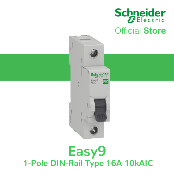 Easy9 IEC, 1-Pole 16A DIN-Rail Type Circuit Breaker 220 400V 10 KAIC by Schneider Electric (EZ9F51116) For Sale