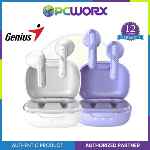 Genius HS-M905 Bluetooth 5.3 Earbuds (White | Light Purple) Bluetooth 5.3 | 3.7 V   40 mAh For Cheap