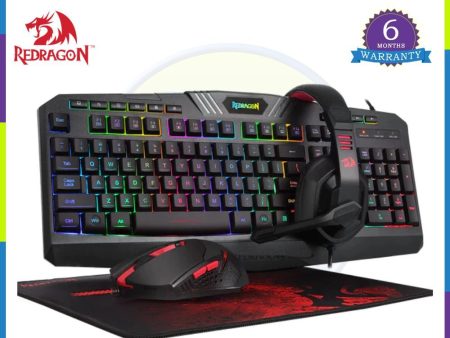 Redragon Gaming Essentials 4 In 1 Set (Keyboard Mouse Mousepad Headset) (S101-BA-2) on Sale