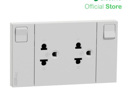 Schneider AvatarOn A Switched Socket Universal 16 A, 250 V, 2G, 3 pin, Grey M3T-SIS-GY | Switch Outlet on Sale