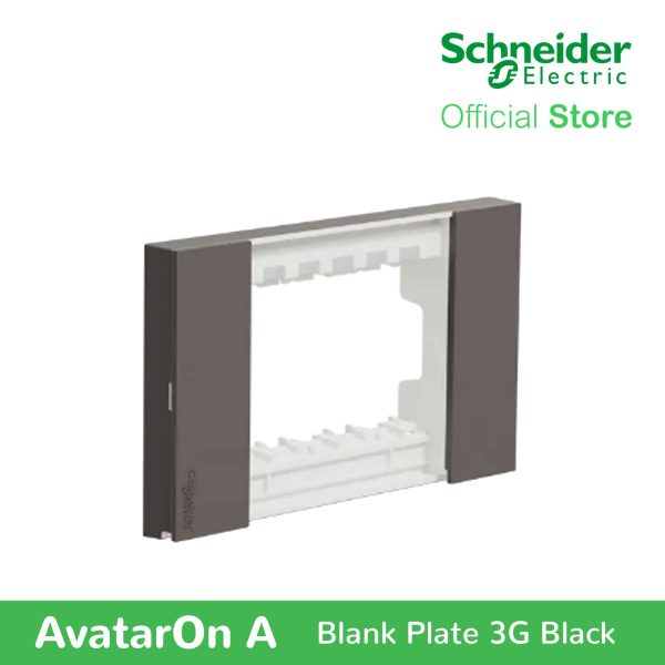 Schneider AvatarOn A 3 gangs Blank Plate - BLACK M3T03-BK Hot on Sale