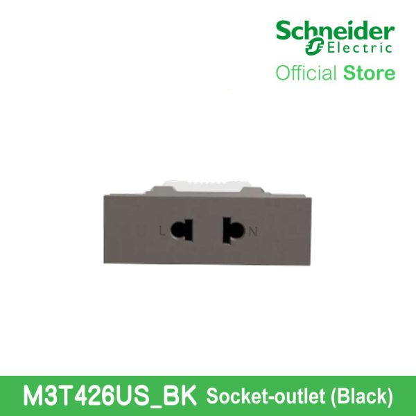 Schneider Socket Outlet Avataron A Universal 16A 250V 2 Pin S Sized Black M3T426US-BK For Sale