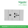 Schneider AvatarOn A 16A 250V International Socket with USB Charger Grey A70426USB-IS-GY For Discount