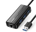 Ugreen 20265 USB 3.0 to 3*USB 3.0 + 10 100 1000 Mbps Network Adapter Black Online Sale