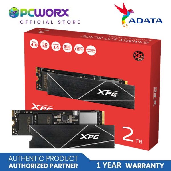 Adata AD-AGAMMIXS70B-2T-CS XPG S70 Blade 2TB 2280 M.2 NVMe PCIe 4.0 x4 SSD | PCIe Gen4 M.2 2280 Internal Gaming SSD | Adata Internal SSD For Sale