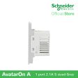 Schneider AvatarOn A 1 USB port 5 V AC-DC USB Charger Outlet - GREY M3T-USB-GY | USB Outlet Online