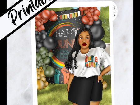 Printable Monthly Sticker Dashboard - Juneteenth Celebration For Sale