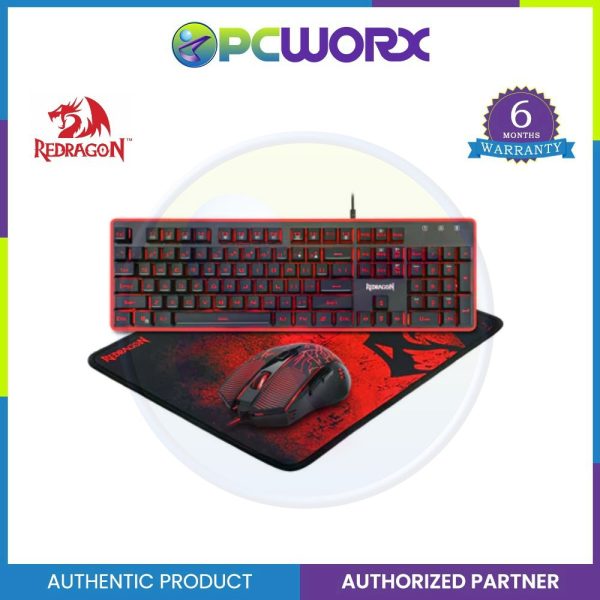 Redragon S107 Gaming Keyboard, Mouse, Mouse Pad (Keyboard Set) For Discount