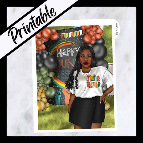 Printable Monthly Sticker Dashboard - Juneteenth Celebration For Sale