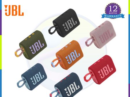 JBL Go 3 Grab & Go Portable, Waterproof, Bluetooth Speaker For Sale