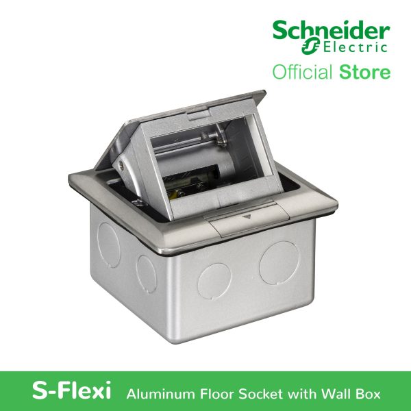 S-Flexi Aluminum Empty Floor Socket with Wall Box by Schneider Electric (E224F-ABE) Cheap