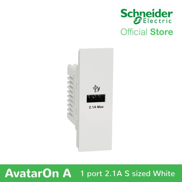 Schneider AvatarOn A 1 USB port 5 V AC-DC USB Charger Outlet - WHITE M3T-USB-WE on Sale