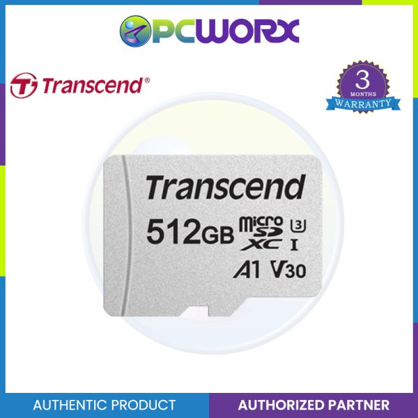 Transcend TS512GUSD300S-A 512GB microSDXC Class 10 UHS-1 U3 A1 V30 Memory Card Online Sale