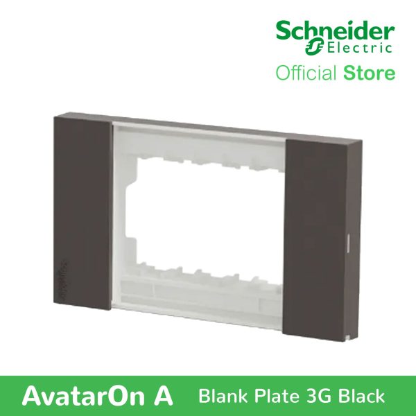 Schneider AvatarOn A 3 gangs Blank Plate - BLACK M3T03-BK Hot on Sale