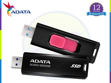 Adata SC610 1TB 2TB External SSD Stick, SuperSpeed USB 3.2 Gen 2 USB-A Solid State Flash on Sale