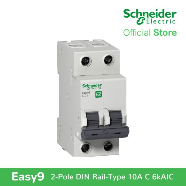 Schneider Easy9 IEC 2P 10A C DIN-Rail Type Miniature Circuit Breaker 230V 6kAIC (EZ9F56210) Online Hot Sale