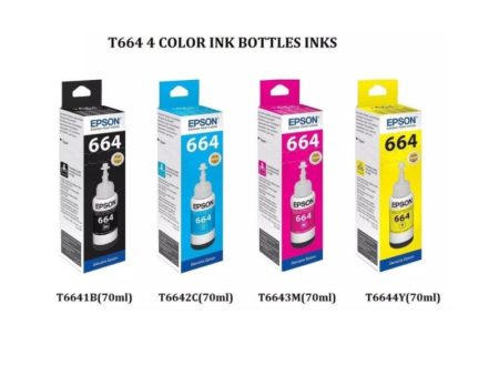 Epson T664 Original Ink Bottle Set (Black, Cyan , Magenta And Yellow) Discount