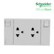 Schneider AvatarOn A Switched Socket Universal 16 A, 250 V, 2G, 3 pin, Grey M3T-SIS-GY | Switch Outlet on Sale