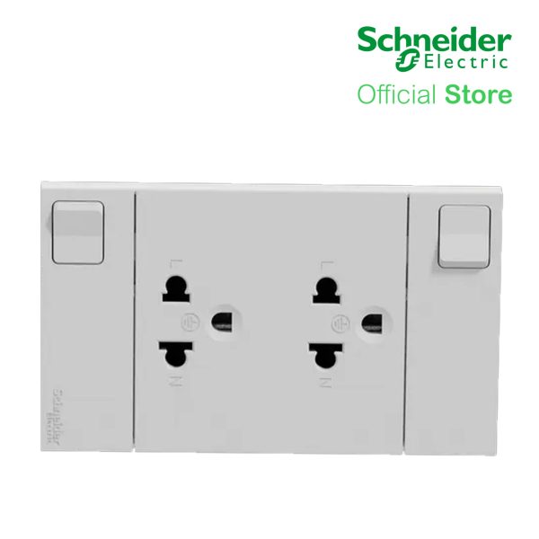 Schneider AvatarOn A Switched Socket Universal 16 A, 250 V, 2G, 3 pin, Grey M3T-SIS-GY | Switch Outlet on Sale