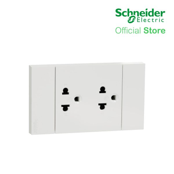 Schneider AvatarOn A 16A 250V 2G 3Pin Universal Socket Outlet White A70426UST-WE Cheap