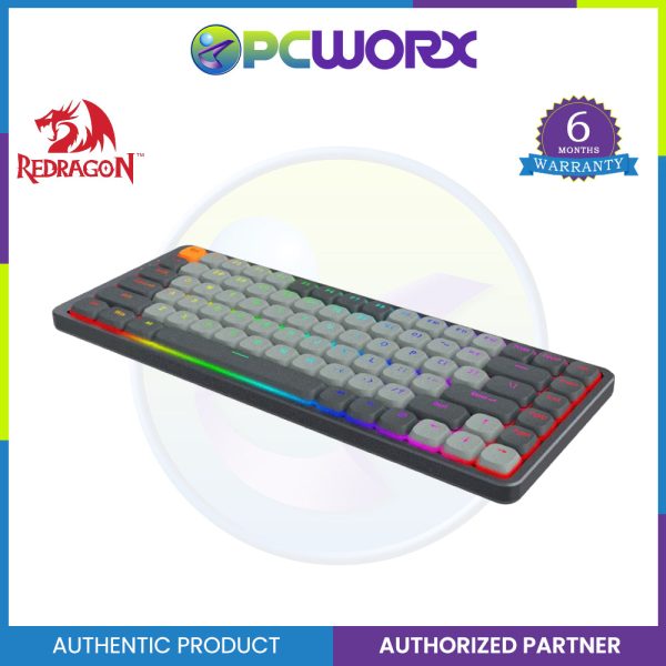 Redragon K652GG-RGB Azure 75% Low-Profile RGB Wireless Mechanical Keyboard  (Dust-Proof Red Switch) Fashion