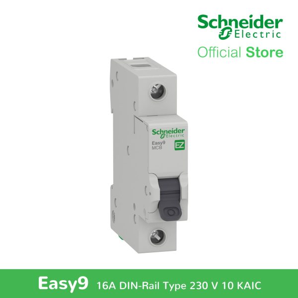 Easy9 IEC, 1-Pole 16A DIN-Rail Type Circuit Breaker 220 400V 10 KAIC by Schneider Electric (EZ9F51116) For Sale