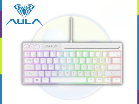 Aula F3061 Membrane Keyboard White | RGB TKL Wired Silicone Keyboard (White) Sale