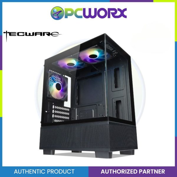 Tecware Infinity M2 Dual Tempered Glass mATX Case w  3x120mm ARGB Fans - Black | White For Cheap