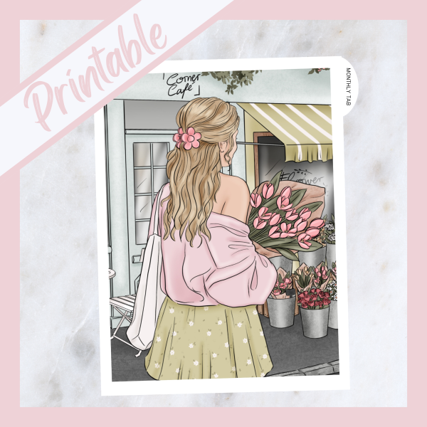 Printable Monthly Sticker Dashboard - Spring Cafe Hot on Sale