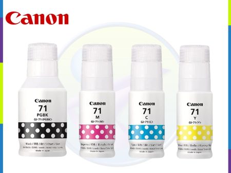 Canon GI-71 Ink Bottle (Black, Cyan, Magenta, Yellow) compatible Canon Pixma G1020, G2020, G3020 For Sale