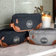 Customizable Toiletry Bag with Leather Patch - Durable, Water-Resistant & Spacious For Discount