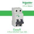 Schneider Easy9 IEC 2P 20A C DIN-Rail Type Miniature Circuit Breaker 220 400V 10kAIC EZ9F56220 Supply