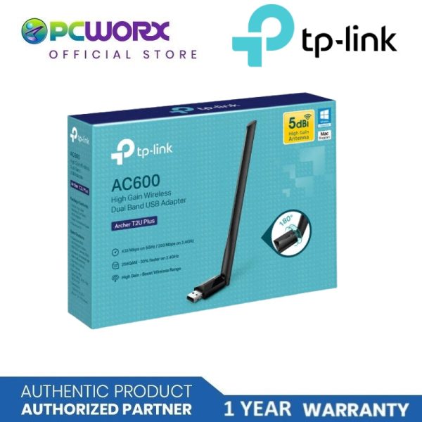 TP-LINK Archer T2U Plus AC600 High Gain Wi-Fi Dual Band USB Adapter Sale