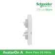 Schneider AvatarOn A 2 gangs Blank Plate - WHITE M3T02-WE Fashion