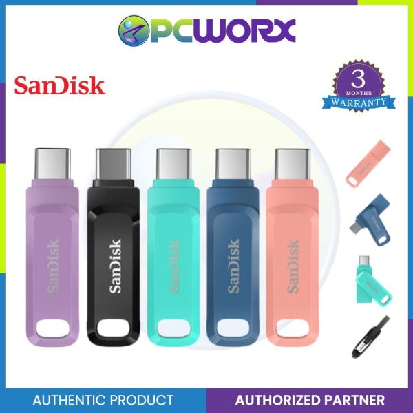 SanDisk 128GB Ultra Dual Drive Go USB Type-C Flash Drive - Black | Green | Lavander | Peach | Blue Online